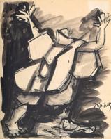Jacques Lipchitz Drawing, Jewish Museum Study - Sold for $2,816 on 03-04-2023 (Lot 128).jpg